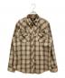 RRL（ダブルアールエル）の古着「シャドーウエスタンチェックシャツ」｜ベージュ×ブラウン