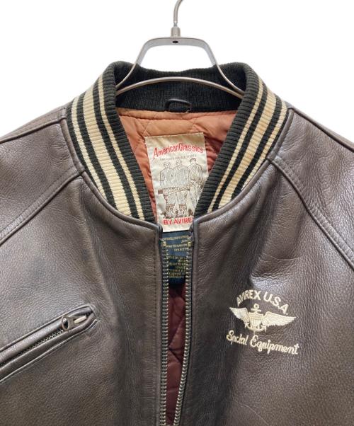 AVIREX（アヴィレックス）AVIREX (アヴィレックス) レザージャケット ブラウン サイズ:SIZE Mの古着・服飾アイテム
