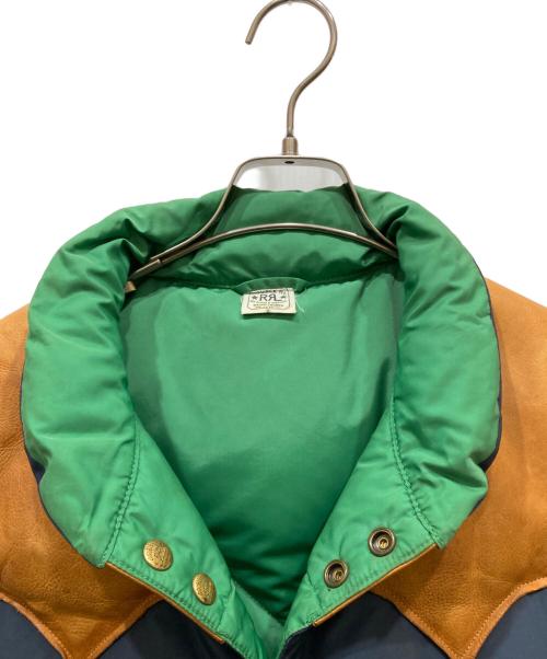 RRL（ダブルアールエル）RRL (ダブルアールエル) レザー切替リバーシブルダウンベスト ネイビー×ブラウン サイズ:SIZE Sの古着・服飾アイテム
