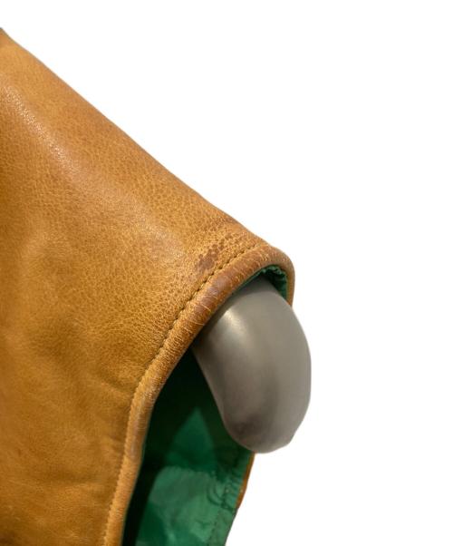 RRL（ダブルアールエル）RRL (ダブルアールエル) レザー切替リバーシブルダウンベスト ネイビー×ブラウン サイズ:SIZE Sの古着・服飾アイテム