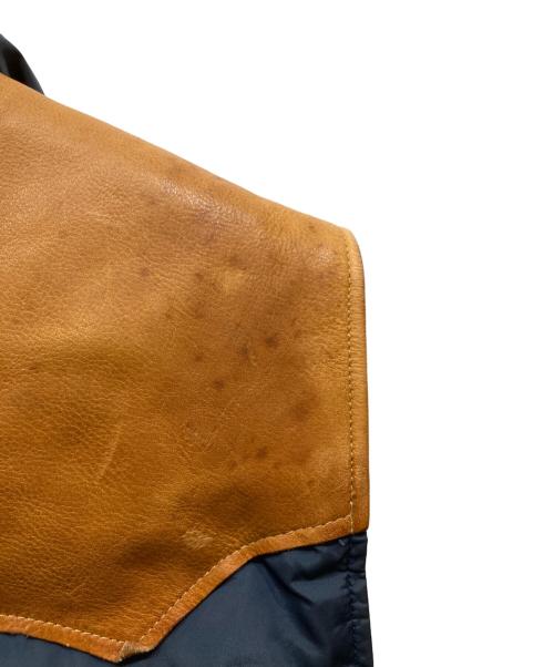 RRL（ダブルアールエル）RRL (ダブルアールエル) レザー切替リバーシブルダウンベスト ネイビー×ブラウン サイズ:SIZE Sの古着・服飾アイテム