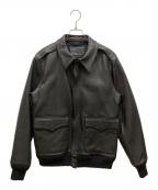 green label relaxingグリーンレーベルリラクシング）の古着「A-2レザージャケット」｜ブラック