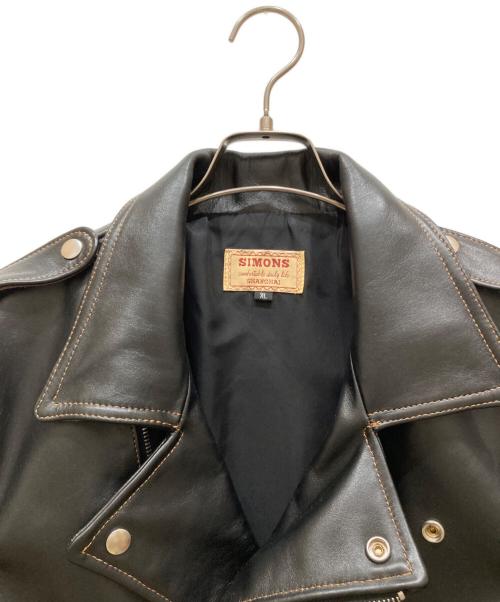 Simons（シモンズ）simons (シモンズ) ライダースジャケット ブラック サイズ:SIZE XLの古着・服飾アイテム