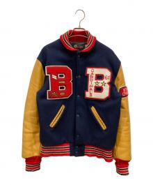 Champion（チャンピオン）の古着「AWARD JACKET」｜ネイビー×ブラウン
