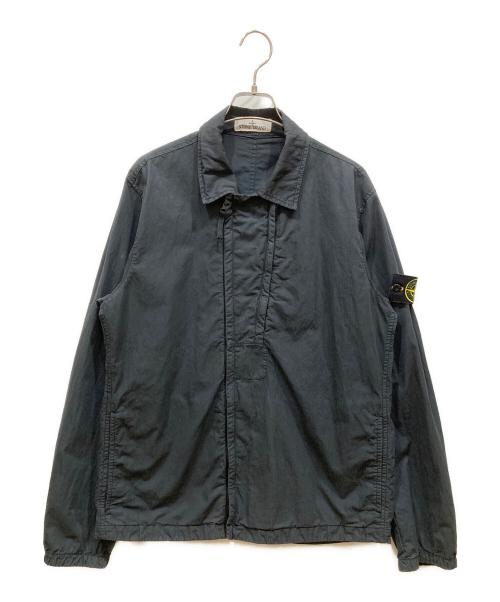 STONE ISLAND（ストーンアイランド）STONE ISLAND (ストーンアイランド) ガーメントダイコットンナイロンポプリンジップアップブルゾン ブラック サイズ:SIZE Mの古着・服飾アイテム