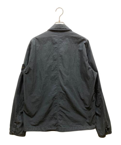 STONE ISLAND（ストーンアイランド）STONE ISLAND (ストーンアイランド) ガーメントダイコットンナイロンポプリンジップアップブルゾン ブラック サイズ:SIZE Mの古着・服飾アイテム