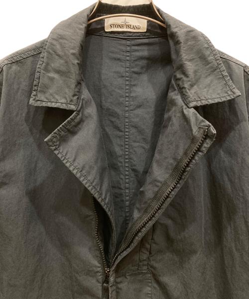 STONE ISLAND（ストーンアイランド）STONE ISLAND (ストーンアイランド) ガーメントダイコットンナイロンポプリンジップアップブルゾン ブラック サイズ:SIZE Mの古着・服飾アイテム
