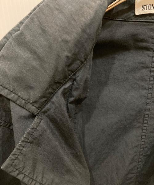 STONE ISLAND（ストーンアイランド）STONE ISLAND (ストーンアイランド) ガーメントダイコットンナイロンポプリンジップアップブルゾン ブラック サイズ:SIZE Mの古着・服飾アイテム