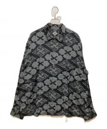 BUDSPOOL×Gakkin（バッズプール×ガッキン）の古着「花罰×麻 PATTERN SHIRT」｜ブラック×グレー