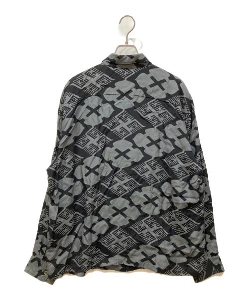 BUDSPOOL（バッズプール）BUDSPOOL (バッズプール) GAKKIN (ガッキン) 花罰×麻 PATTERN SHIRT ブラック×グレー サイズ:SIZE XXLの古着・服飾アイテム