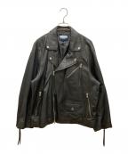MAISON SPECIALメゾンスペシャル）の古着「Lamb leather Prime-Over Double Rider Jacket」｜ブラック