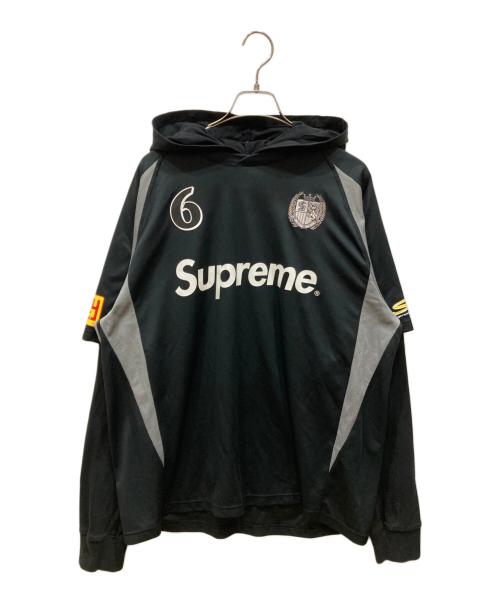 SUPREME（シュプリーム）Supreme (シュプリーム) Hooded Soccer Jersey ブラック サイズ:SIZE Mの古着・服飾アイテム