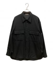 AURALEE（オーラリー）の古着「WOOL MAX GABARDINE SHIRTS」｜ブラック