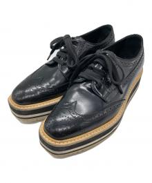 PRADA（プラダ）の古着「ウィングチップシューズ」｜ブラック