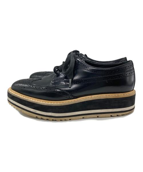 PRADA（プラダ）PRADA (プラダ) ウィングチップシューズ ブラック サイズ:SIZE 35の古着・服飾アイテム