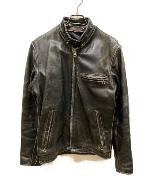 Schott（ショット）Schott (ショット) スタンドカラーシングルライダース ブラック サイズ:SIZE 34の古着・服飾アイテム