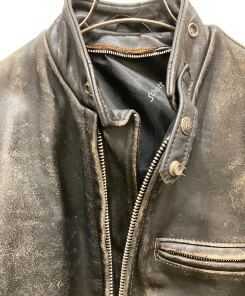 Schott（ショット）Schott (ショット) スタンドカラーシングルライダース ブラック サイズ:SIZE 34の古着・服飾アイテム