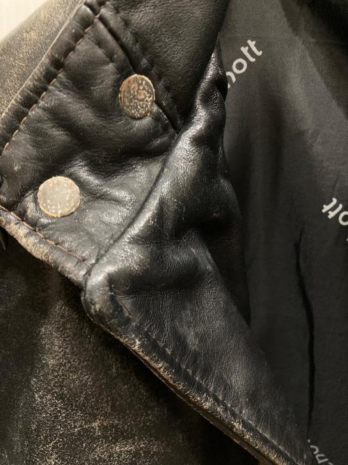 Schott（ショット）Schott (ショット) スタンドカラーシングルライダース ブラック サイズ:SIZE 34の古着・服飾アイテム