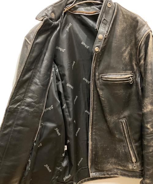 Schott（ショット）Schott (ショット) スタンドカラーシングルライダース ブラック サイズ:SIZE 34の古着・服飾アイテム