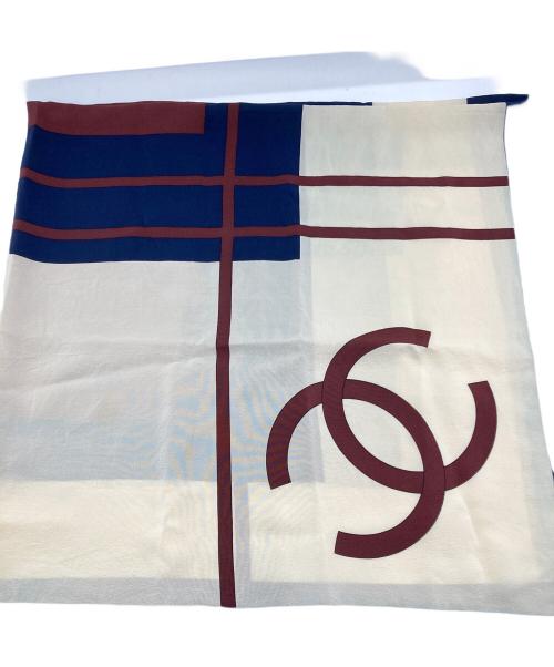 CHANEL（シャネル）CHANEL (シャネル) スカーフ ブルー×ホワイトの古着・服飾アイテム
