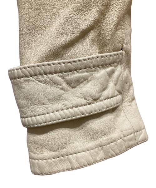 BURBERRY PRORSUM（バーバリープローサム）BURBERRY PRORSUM (バーバリープローサム) レザージャケット アイボリー サイズ:不明の古着・服飾アイテム