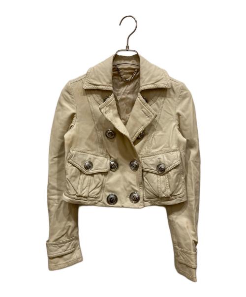 BURBERRY PRORSUM（バーバリープローサム）BURBERRY PRORSUM (バーバリープローサム) レザージャケット アイボリー サイズ:不明の古着・服飾アイテム