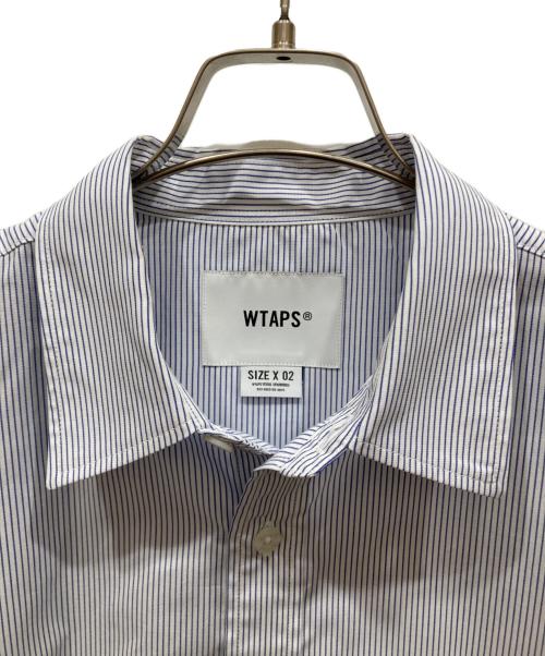 WTAPS（ダブルタップス）WTAPS (ダブルタップス) TXT 01 / SS / CTPL. BROADCLOTH. TEXTILE ブルー×ホワイト サイズ:SIZE 02の古着・服飾アイテム