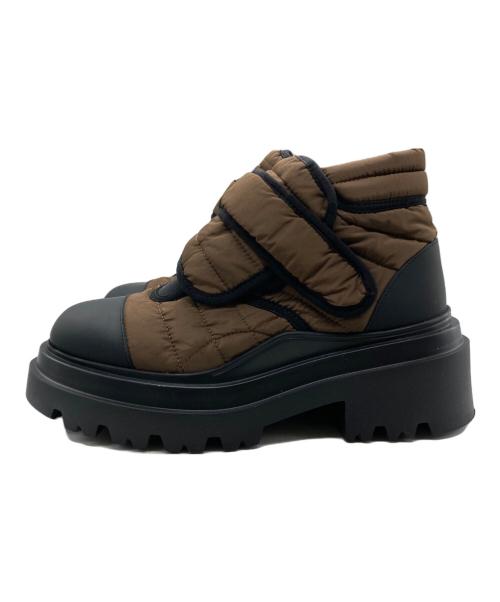 PLAN C（プランシー）Plan C (プランシー) COMBAT BOOTIE ブラウン×ブラック サイズ:SIZE 39の古着・服飾アイテム