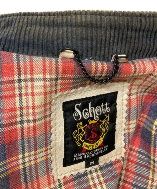 Schott（ショット）Schott (ショット) クラシックレザージャケット ホワイト サイズ:SIZE Mの古着・服飾アイテム