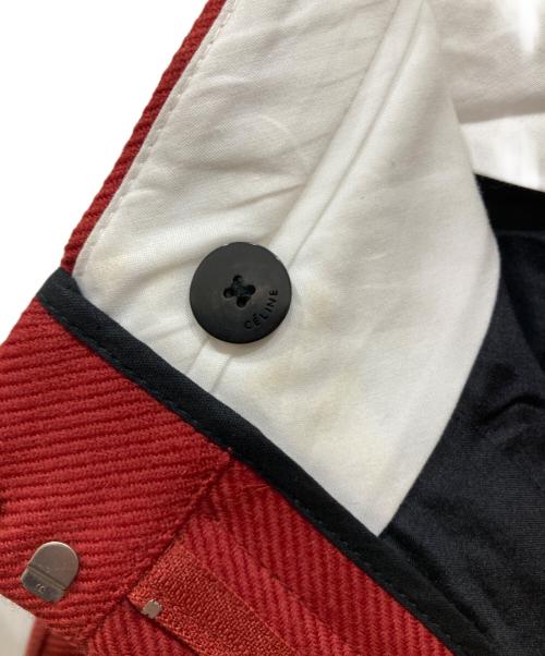 CELINE（セリーヌ）CELINE (セリーヌ) タックパンツ レッド サイズ:SIZE 34の古着・服飾アイテム