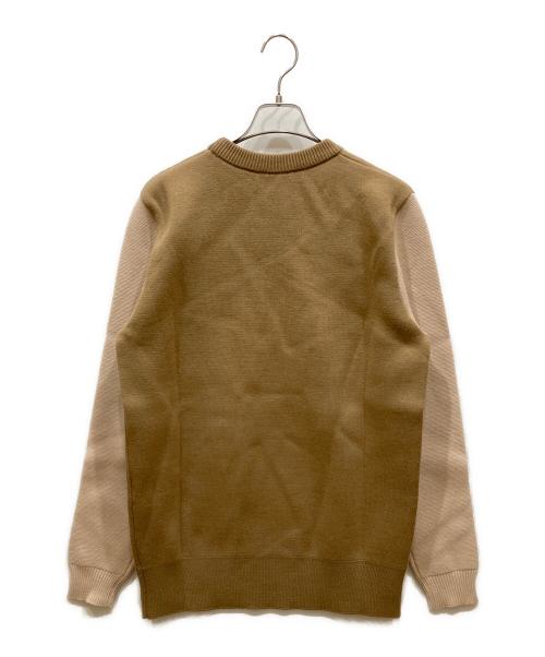 CELINE（セリーヌ）CELINE (セリーヌ) クルーネックニット ブラウン×ベージュ サイズ:SIZE Sの古着・服飾アイテム