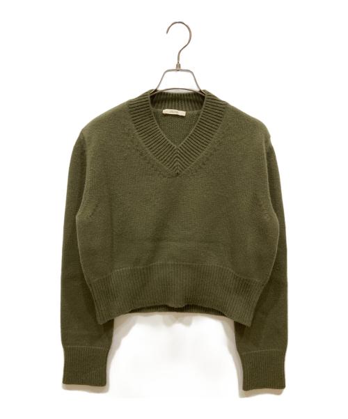 CELINE（セリーヌ）CELINE (セリーヌ) カシミヤVネックニット オリーブ サイズ:SIZE Sの古着・服飾アイテム