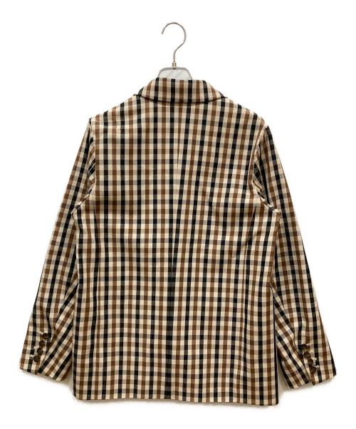 6(ROKU) BEAUTY&YOUTH（ロク ビューティーアンドユース）6(ROKU) BEAUTY&YOUTH (ロク ビューティーアンドユース) CHECK TAILORED JACKET ベージュ×ブラウン サイズ:SIZE 36の古着・服飾アイテム