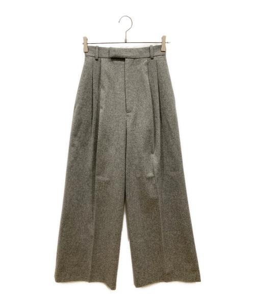 CELINE（セリーヌ）CELINE (セリーヌ) ウールワイドスラックス グレー サイズ:SIZE 36の古着・服飾アイテム