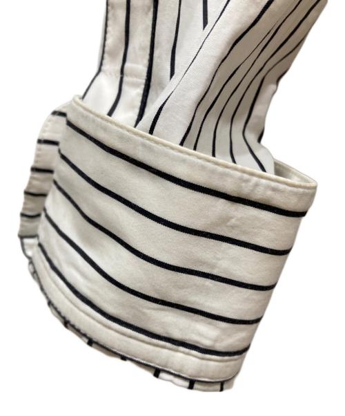 CELINE（セリーヌ）CELINE (セリーヌ) ストライプ長袖シャツ ホワイト×ブラック サイズ:SIZE 36の古着・服飾アイテム