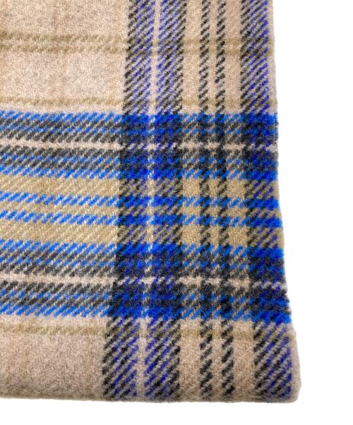 Acne studios（アクネ ストゥディオズ）ACNE STUDIOS (アクネ ストゥディオズ) 大判チェックマフラー ベージュ×ブルーの古着・服飾アイテム