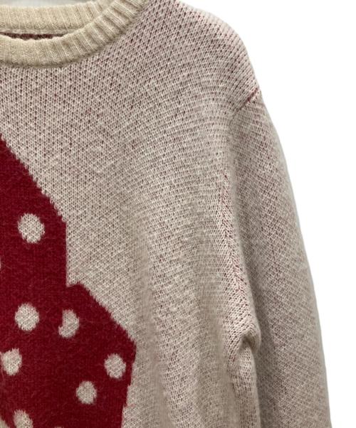 stussy（ステューシー）stussy (ステューシー) DICE MOHAIR SWEATER ホワイト×レッド サイズ:SIZE Sの古着・服飾アイテム