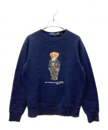 POLO RALPH LAUREN（ポロ・ラルフローレン）の古着「プレッピーベアフリーススウェット」｜ネイビー