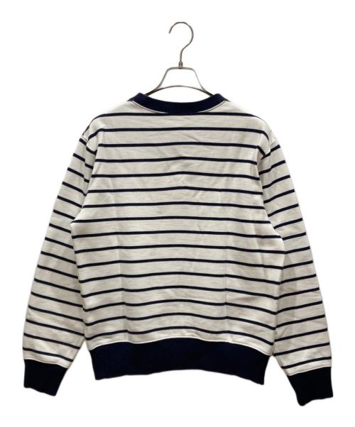 POLO RALPH LAUREN（ポロ・ラルフローレン）POLO RALPH LAUREN (ポロ・ラルフローレン) ボーダー柄ポロベア フリース スウェットシャツ ホワイト×ネイビー サイズ:SIZE Sの古着・服飾アイテム