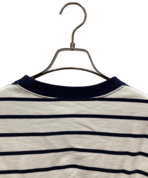 POLO RALPH LAUREN（ポロ・ラルフローレン）POLO RALPH LAUREN (ポロ・ラルフローレン) ボーダー柄ポロベア フリース スウェットシャツ ホワイト×ネイビー サイズ:SIZE Sの古着・服飾アイテム