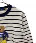 中古・古着 POLO RALPH LAUREN (ポロ・ラルフローレン) ボーダー柄ポロベア フリース スウェットシャツ ホワイト×ネイビー サイズ:SIZE S：8000円