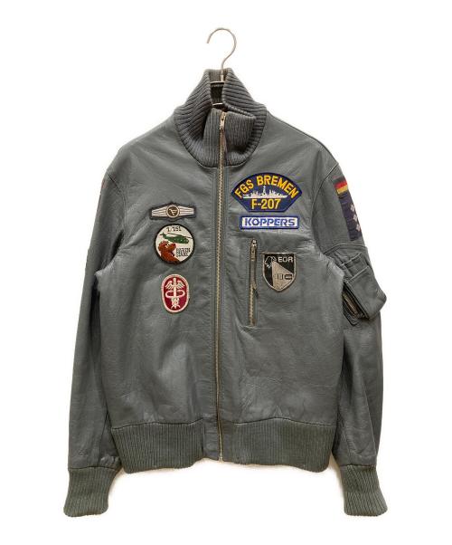 USED（USED）USED (USED) レザーフライトジャケット グレー サイズ:不明の古着・服飾アイテム