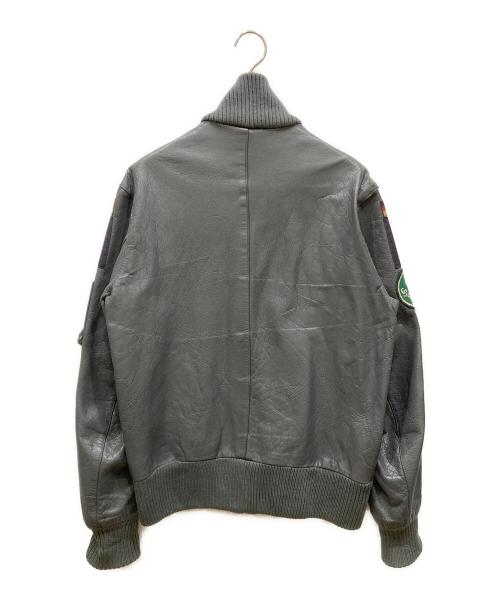 USED（USED）USED (USED) レザーフライトジャケット グレー サイズ:不明の古着・服飾アイテム