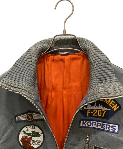 USED（USED）USED (USED) レザーフライトジャケット グレー サイズ:不明の古着・服飾アイテム