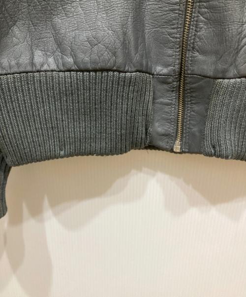 USED（USED）USED (USED) レザーフライトジャケット グレー サイズ:不明の古着・服飾アイテム