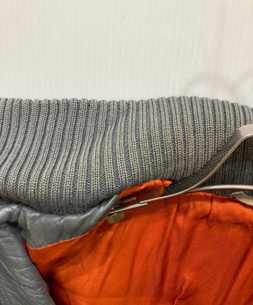 USED（USED）USED (USED) レザーフライトジャケット グレー サイズ:不明の古着・服飾アイテム