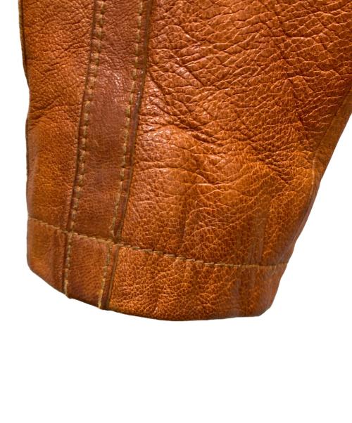 AVIREX（アヴィレックス）AVIREX (アヴィレックス) ゴートスキンシングルライダースジャケット ブラウン サイズ:SIZE Mの古着・服飾アイテム
