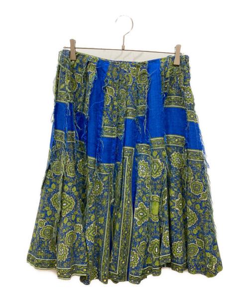 tricot COMME des GARCONS（トリココムデギャルソン）tricot COMME des GARCONS (トリココムデギャルソン) フリンジ総柄スカート グリーン サイズ:SIZE Mの古着・服飾アイテム