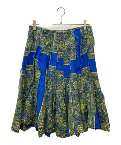 tricot COMME des GARCONS（トリココムデギャルソン）tricot COMME des GARCONS (トリココムデギャルソン) フリンジ総柄スカート グリーン サイズ:SIZE Mの古着・服飾アイテム