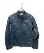 green label relaxingグリーンレーベルリラクシング）の古着「ゴートスキンレザージャケット」｜ネイビー